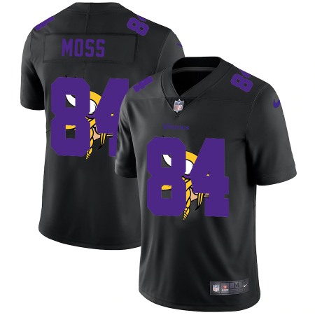 Minnesota Vikings #84 Randy Moss Men's Nike Team Logo Dual Overlap Limited NFL Jersey Black