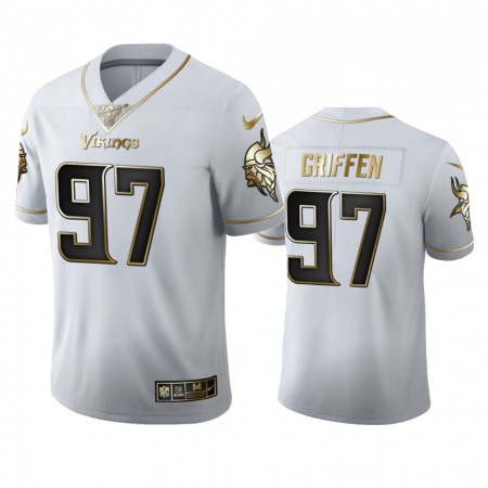 Minnesota Vikings #97 Everson Griffen Men's Nike White Golden Edition Vapor Limited NFL 100 Jersey