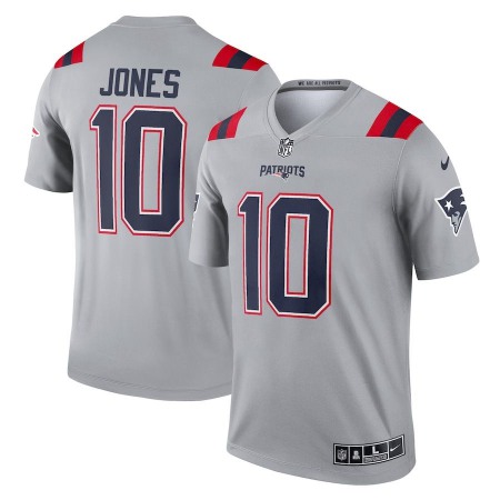 New England Patriots #10 Mac Jones Nike Men's Gray Inverted Legend Jersey