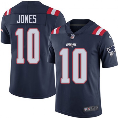 Nike Patriots #10 Mac Jones Navy Blue Men's Stitched NFL Limited Rush Jersey