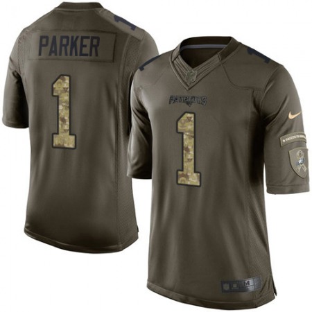 Nike Patriots #1 DeVante Parker Green Men's Stitched NFL Limited 2015 Salute To Service Jersey