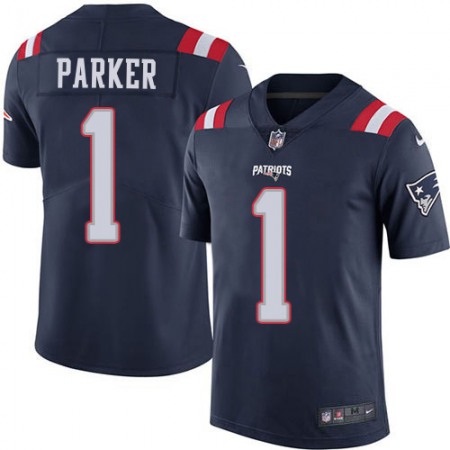 Nike Patriots #1 DeVante Parker Navy Blue Men's Stitched NFL Limited Rush Jersey