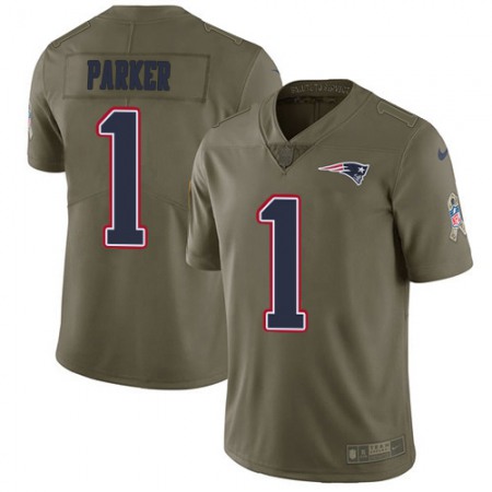 Nike Patriots #1 DeVante Parker Olive Men's Stitched NFL Limited 2017 Salute To Service Jersey