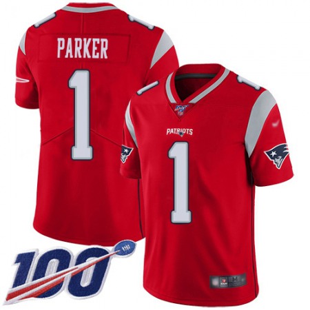 Nike Patriots #1 DeVante Parker Red Men's Stitched NFL Limited Inverted Legend 100th Season Jersey