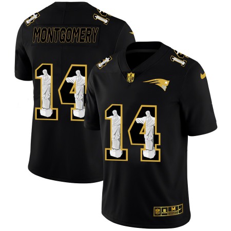 New England Patriots #14 Ty Montgomery Men's Nike Carbon Black Vapor Cristo Redentor Limited NFL Jersey