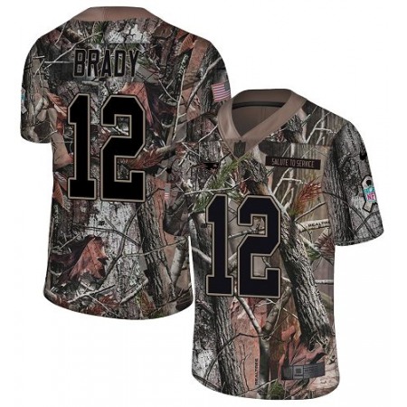 Nike Patriots #12 Tom Brady Camo Men's Stitched NFL Limited Rush Realtree Jersey