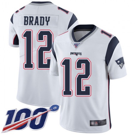 Nike Patriots #12 Tom Brady White Men's Stitched NFL 100th Season Vapor Limited Jersey