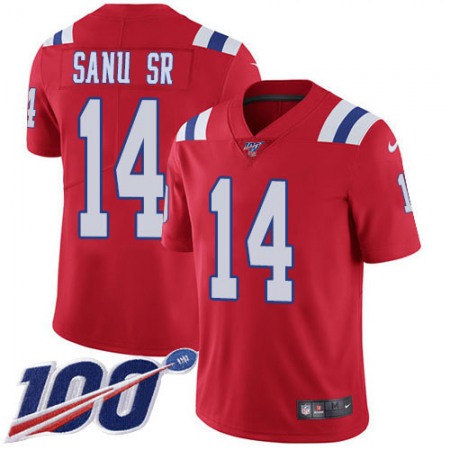 Nike Patriots #14 Mohamed Sanu Sr Red Alternate Men's Stitched NFL 100th Season Vapor Limited Jersey