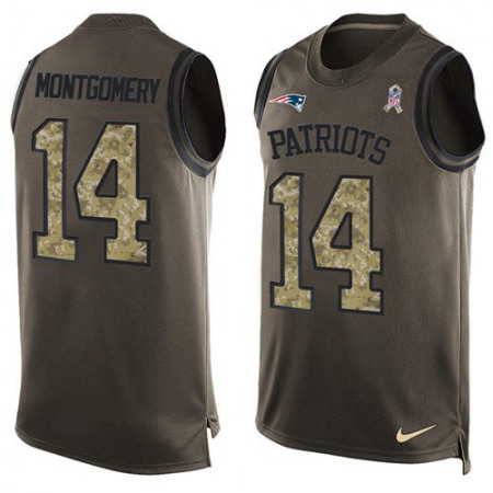 Nike Patriots #14 Ty Montgomery Green Men's Stitched NFL Limited Salute To Service Tank Top Jersey