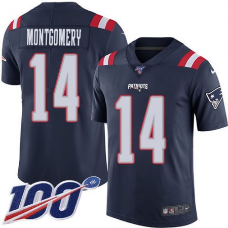 Nike Patriots #14 Ty Montgomery Navy Blue Men's Stitched NFL Limited Rush 100th Season Jersey