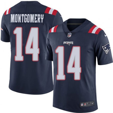 Nike Patriots #14 Ty Montgomery Navy Blue Men's Stitched NFL Limited Rush Jersey