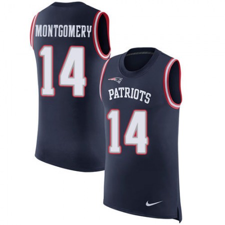 Nike Patriots #14 Ty Montgomery Navy Blue Team Color Men's Stitched NFL Limited Rush Tank Top Jersey