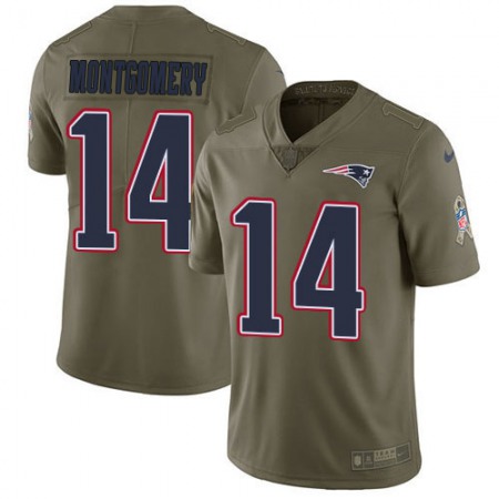 Nike Patriots #14 Ty Montgomery Olive Men's Stitched NFL Limited 2017 Salute To Service Jersey