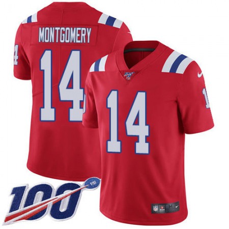 Nike Patriots #14 Ty Montgomery Red Alternate Men's Stitched NFL 100th Season Vapor Limited Jersey