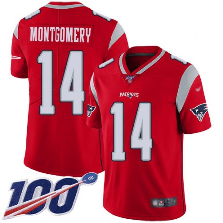 Nike Patriots #14 Ty Montgomery Red Men's Stitched NFL Limited Inverted Legend 100th Season Jersey