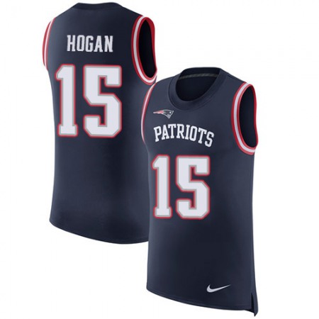 Nike Patriots #15 Chris Hogan Navy Blue Team Color Men's Stitched NFL Limited Rush Tank Top Jersey