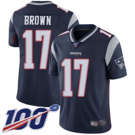 Nike Patriots #17 Antonio Brown Navy Blue Team Color Men's Stitched NFL 100th Season Vapor Limited Jersey