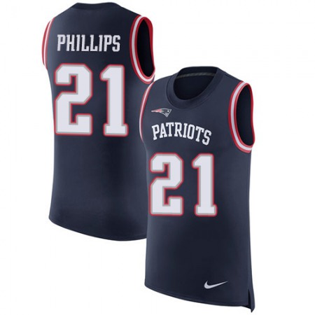 Nike Patriots #21 Adrian Phillips Navy Blue Team Color Men's Stitched NFL Limited Rush Tank Top Jersey