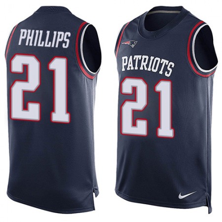 Nike Patriots #21 Adrian Phillips Navy Blue Team Color Men's Stitched NFL Limited Tank Top Jersey