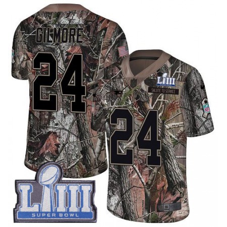 Nike Patriots #24 Stephon Gilmore Camo Super Bowl LIII Bound Men's Stitched NFL Limited Rush Realtree Jersey