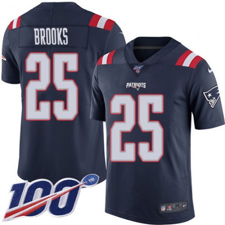 Nike Patriots #25 Terrence Brooks Navy Blue Men's Stitched NFL Limited Rush 100th Season Jersey