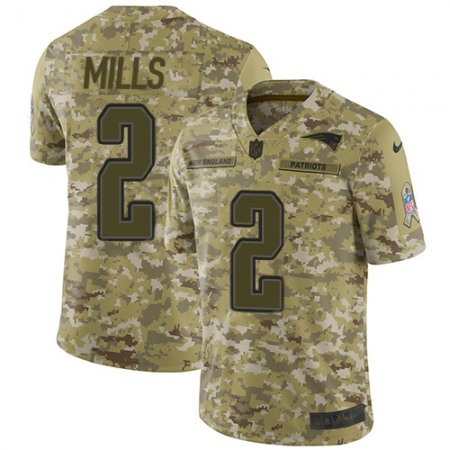 Nike Patriots #2 Jalen Mills Camo Men's Stitched NFL Limited 2018 Salute To Service Jersey
