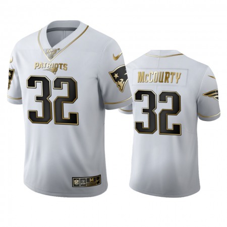 New England Patriots #32 Devin Mccourty Men's Nike White Golden Edition Vapor Limited NFL 100 Jersey