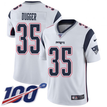 Nike Patriots #35 Kyle Dugger White Men's Stitched NFL 100th Season Vapor Untouchable Limited Jersey