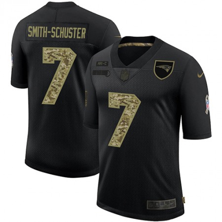 New England Patriots #7 JuJu Smith-Schuster Men's Nike 2020 Salute To Service Camo Limited NFL Jersey Black