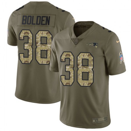 Nike Patriots #38 Brandon Bolden Olive/Camo Men's Stitched NFL Limited 2017 Salute To Service Jersey