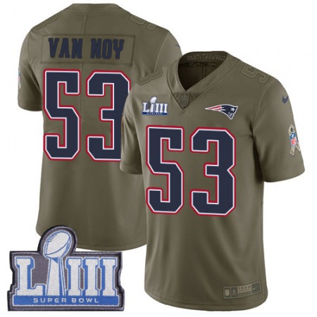 Nike Patriots #53 Kyle Van Noy Olive Super Bowl LIII Bound Men's Stitched NFL Limited 2017 Salute To Service Jersey