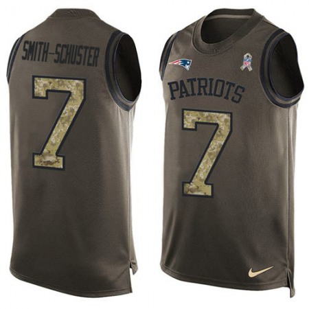 Nike Patriots #7 JuJu Smith-Schuster Green Men's Stitched NFL Limited Salute To Service Tank Top Jersey