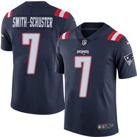 Nike Patriots #7 JuJu Smith-Schuster Navy Blue Men's Stitched NFL Limited Rush Jersey