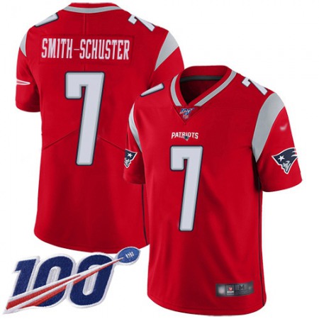 Nike Patriots #7 JuJu Smith-Schuster Red Men's Stitched NFL Limited Inverted Legend 100th Season Jersey