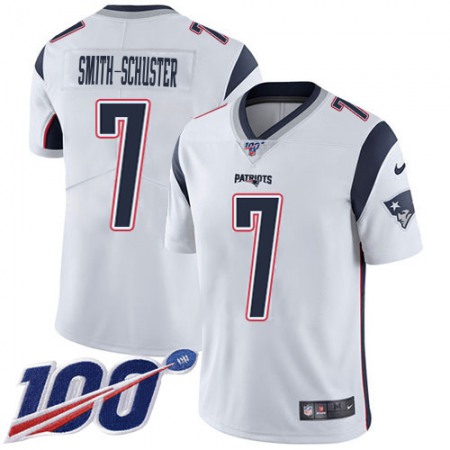 Nike Patriots #7 JuJu Smith-Schuster White Men's Stitched NFL 100th Season Vapor Limited Jersey