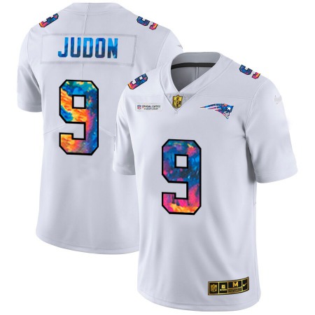 New England Patriots #9 Matt Judon Men's White Nike Multi-Color 2020 NFL Crucial Catch Limited NFL Jersey