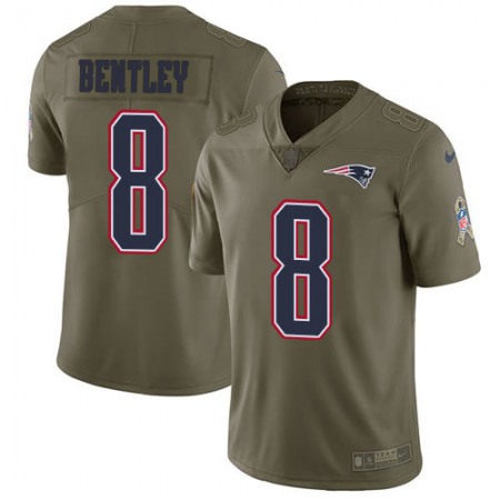 Nike Patriots #8 Ja'Whaun Bentley Olive Men's Stitched NFL Limited 2017 Salute To Service Jersey