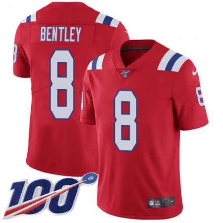 Nike Patriots #8 Ja'Whaun Bentley Red Alternate Men's Stitched NFL 100th Season Vapor Limited Jersey