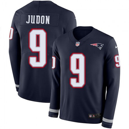 Nike Patriots #9 Matt Judon Navy Blue Team Color Men's Stitched NFL Limited Therma Long Sleeve Jersey