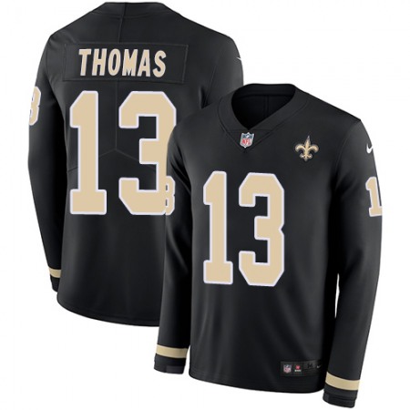 Nike Saints #13 Michael Thomas Black Team Color Men's Stitched NFL Limited Therma Long Sleeve Jersey