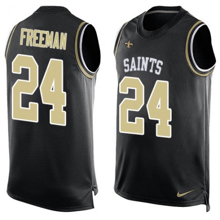 Nike Saints #24 Devonta Freeman Black Team Color Men's Stitched NFL Limited Tank Top Jersey