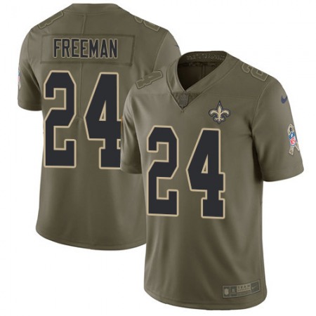 Nike Saints #24 Devonta Freeman Olive Men's Stitched NFL Limited 2017 Salute To Service Jersey