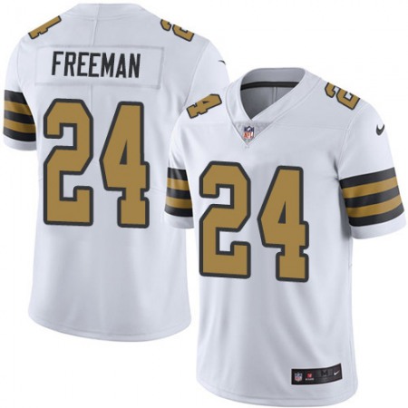 Nike Saints #24 Devonta Freeman White Men's Stitched NFL Limited Rush Jersey