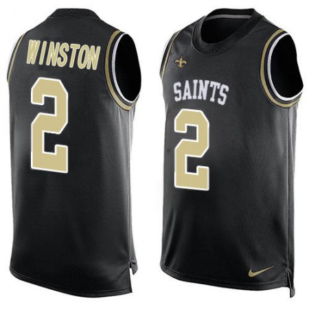 Nike Saints #2 Jameis Winston Black Team Color Men's Stitched NFL Limited Tank Top Jersey