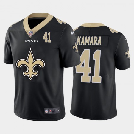 New Orleans Saints #41 Alvin Kamara Black Men's Nike Big Team Logo Player Vapor Limited NFL Jersey