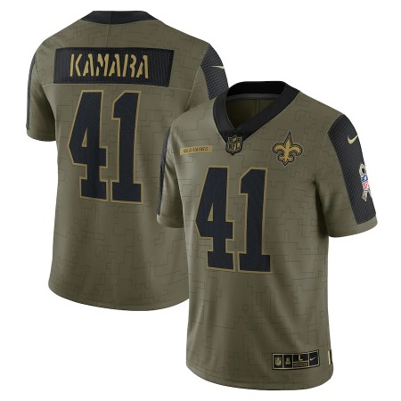 New Orleans Saints #41 Alvin Kamara Olive Nike 2021 Salute To Service Limited Player Jersey