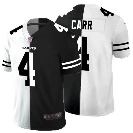 New Orleans Saints #4 Derek Carr Men's Black V White Peace Split Nike Vapor Untouchable Limited NFL Jersey