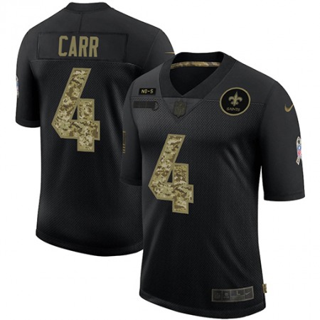 New Orleans Saints #4 Derek Carr Men's Nike 2020 Salute To Service Camo Limited NFL Jersey Black