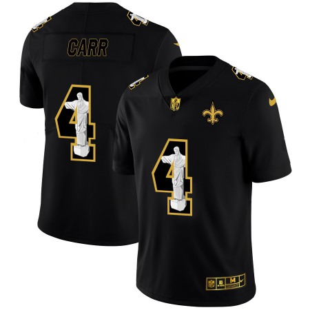 New Orleans Saints #4 Derek Carr Nike Carbon Black Vapor Cristo Redentor Limited NFL Jersey