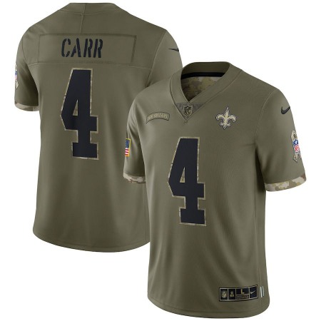New Orleans Saints #4 Derek Carr Nike Men's 2022 Salute To Service Limited Jersey - Olive